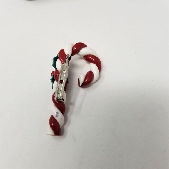 Vintage Snowman & Candy Cane Pins Brooch Holiday - Picture 10 of 10